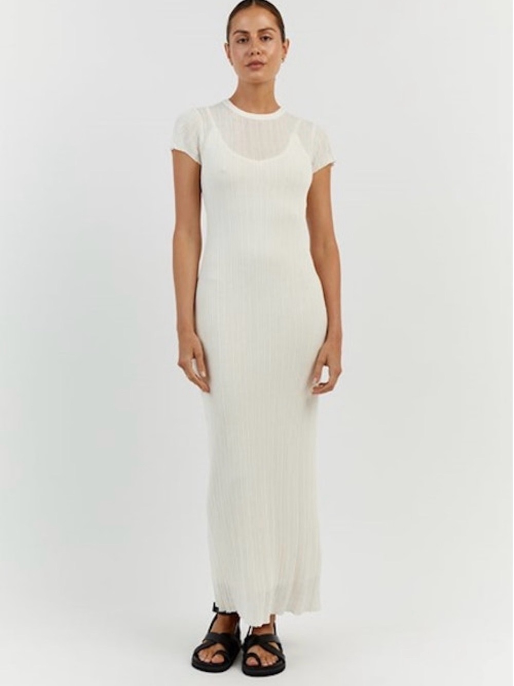 NWT Dissh Harper ivory cap sleeve midi dress